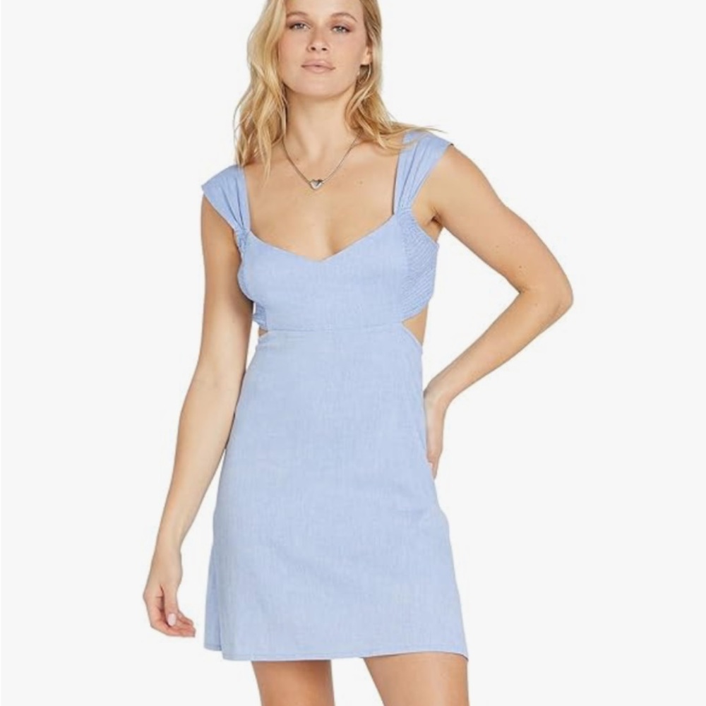 Volcom Blue Sleeveless Sundress Sweetheart Neckline